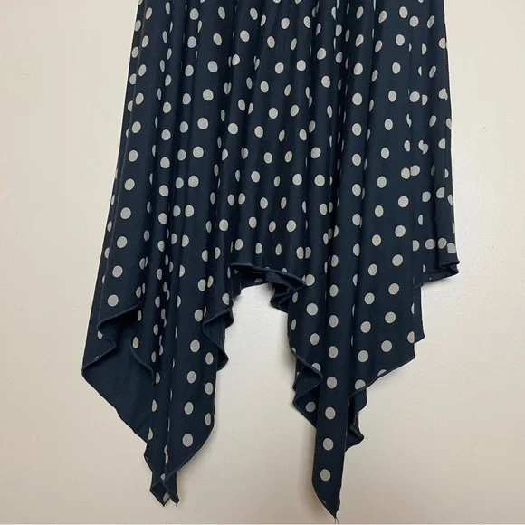 Comfy USA Dress Small Sleeveless Polka Dots Asymmetrical Hem Stretch Lagenlook - Picture 5 of 12